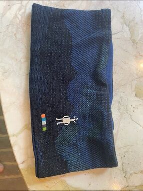 Smartwool Navy Blue Geometric Headband with Pixel Robot Motif